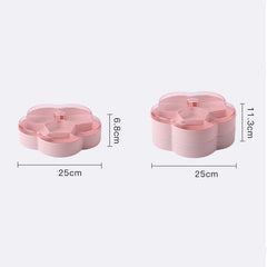 Flower-shaped Transparent Wedding Candy Snack Dried Fruit Storage Box, Single Layer, Double Layer