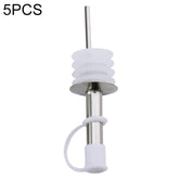 5 PCS Glass Bottle Stopper Stainless Steel Oil Stopper Silicone Stopper, White Hat Straight Mouth, White Hat Automatic Cap, Black Hat Straight Mouth, Black Hat Automatic Cap