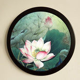 Hanging Wall Mounted Round Photo Frame Creative Gifts Home Decoration Wood-based Photo Frame Holder, 10 inch, 7 inch