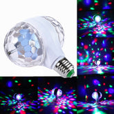 E27 6W LED Double Head Colorful Bulb Rotating Magic Ball Stage Light Laser Projection Lamp E27