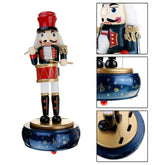 Retro Wooden Nutcracker Drummer Music Box for Gift Vintage Home Decoration