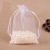 100 PCS Gift Bags Jewelry Organza Bag Wedding Birthday Party Drawable Pouches, 20x30cm