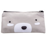 2 PCS Cartoon Dog Simple Big Capacity Pencil Bag Office School Student Supplie Stationery, Grey, Blue, Dark Blue, Light Yellow