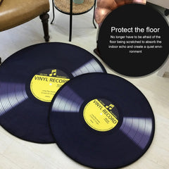 Creative Retro 3D DVR Record Carpet Round CD Floor Mat Home Decor Living Room Kid Bedroom Decoration Rug,, Diameter 60cm, Diameter 80cm, Diameter 100cm