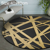 Luxury 3D Round Carpets Nordic style Pattern Rug, Black Golden Diameter: 40cm, Black Golden Diameter: 60cm, Black Golden Diameter: 80cm, Black Golden Diameter: 100cm, Black Golden Diameter: 120cm, Black Golden Diameter: 140cm, Black Golden Diameter: 15...