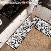 Geometric Lattice Carpet Kitchen Bath Antiskid Mat, 40x60cm + 40x120cm, 50x80cm + 50x160cm