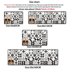 Geometric Lattice Carpet Kitchen Bath Antiskid Mat, 40x60cm + 40x120cm, 50x80cm + 50x160cm