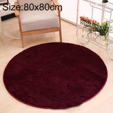 KSolid Round Carpet Soft Fleece Mat Anti-Slip Area Rug Kids Bedroom Door Mats, Diameter: 80cm