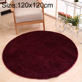 KSolid Round Carpet Soft Fleece Mat Anti-Slip Area Rug Kids Bedroom Door Mats, Diameter: 120cm