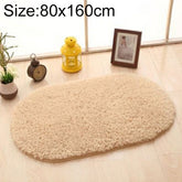 Faux Fur Rug Anti-slip Solid Bath Carpet Kids Room Door Mats Oval Bedroom Living Room Rugs, 80x160cm, 80x200cm