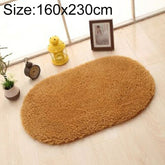 Faux Fur Rug Anti-slip Solid Bath Carpet Kids Room Door Mats Oval Bedroom Living Room Rugs, 160x230cm