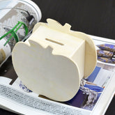 Lovely Creative Child DIY Wooden Apple Hand Painted Piggy Bank, 10x5.6x9.5cm