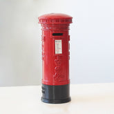 Retro Tin Alloy Telephone Booth Postbox Piggy Bank Decoration, Telephone Booth, Mailbox