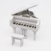 1:12 Mini House Toy Simulation Grand Piano Decoration, White, black
