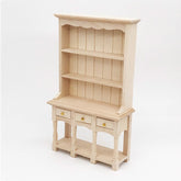 Dollhouse Furniture Miniature Study Room Decoration Wooden Bookcase Cabinet with Drawers, Wooden Bookcase
