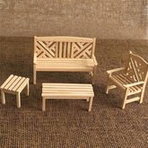 4 PCS / Set 1:12 Doll House Mini Furniture Model Outdoor Garden Chair Stool, Outdoor Garden Chai