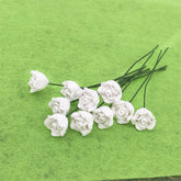 10 PCS 1:12 Mini Doll House Garden Bedroom Scene Decoration Roses, White