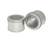 Deep Round Skylight Transparent Window Top Cover Tin Box Food Tea Can Baking Cake Box, 9cm x 9cm x 6cm