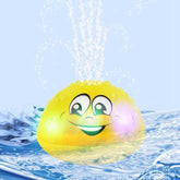 Baby Bathroom Play Water Bath Toy Children Electric Induction Sprinkler Ball with Light & Music, Yellow