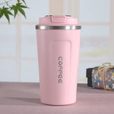 Smart Version Double Stainless steel 304 Coffee Mug Car Thermos Mug Travel Thermo Cup, 380ml Pink, 380ml White, 380ml Black, 380ml Green, 380ml Blue, 510ml White, 510ml Black, 510ml Green, 510ml Blue, 510ml Pink