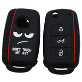 Do not Touch My Key Style Silicone Car Key Cover for Volkswagen Jetta Polo Passat Skoda Tiguan Golf, For Volkswagen Jetta Polo Passat Skoda Tiguan Golf