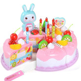 Kitchen Toys Cake Food DIY Pretend Play Fruit Cutting Birthday Toys for Children Kids Gift