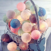 3M 20 Leds Cotton Ball Light String Holiday Wedding Christmas Party Bedroom Fairy Lights Outdoor LED Light Garland Decoration, EU Plug