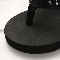 Sequin Slippers Wedge ith Flip Flops, 36, 37