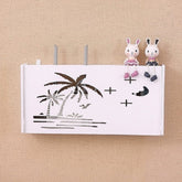 Socket Router Storage Box Set-top Box Decoration TV Cabinet Living Room Junction Box, 52x25x9.5cm, 40.5x20.5x9.5cm