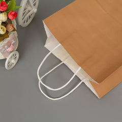 10 PCS Elegant Kraft Paper Bag With Handles for Wedding/Birthday Party/Jewelry/Clothes, 12x15x6cm, 26x33x12cm, 32x25x11cm