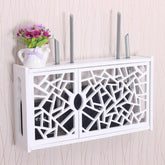 Wifi Router Box PVC Wall-mounted Shelf Hanging Board Bracket Storage Box, 41x23x8.5cm
