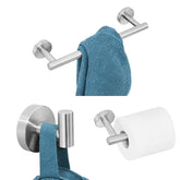 3 In 1 Matte 304 Stainless Steel Towel Bar Paper Towel Rack Hook Bathroom Accessories Bath Shower Set, Silver, Gold, Black