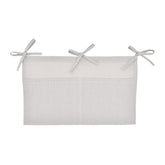 Linen Crib Organizer Hanging Bag 2-Pocket Multi-Functional Storage for Diapers, Burp Cloths & Teething Toys