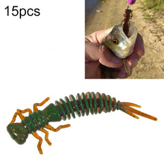 15 PCS 8-color Larvae Silicone Soft Bait Lure Bait, 55MM, 75MM