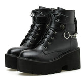 Platform - Soled Martin Boots Side Zipper Handsome Ankle Boots, 35, 36, 37, 38, 39