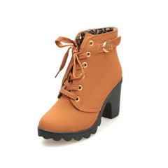 Fashion Square High Heels Solid Color Sneakers Women Snow Boots, 39, 40, 41