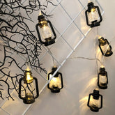 Christmas Lantern Festival Decoration Retro Kerosene Lamp LED String, 1.5m 10LEDs/ Black, 3m 20LEDs/ Black