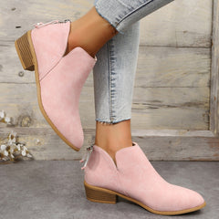 Autumn And Winter Pointed Low-Heeled Boots Women Low Tube Boots, 40, 41, 42, 43