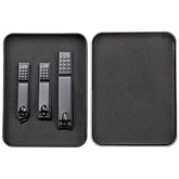 3 in 1 Black Color Titanium Nail Shear Set Exfoliating Manicure Tool, Black (Iron Box), Color Titanium (Iron Box)