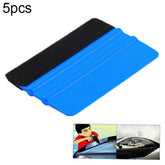 5pcs Felt Scraper Plastic Film Scraper Car Foil Cleaning Tools, 10×7cm Blue Felt Scraper