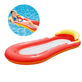 Adult Floating RowLounge Chair Water Toy Inflatable Bed with Armrest Hammock Back, Size: 160 x 90cm, Size: 160 x 90cm(Noble Red), Size: 160 x 90cm(Noble Blue)