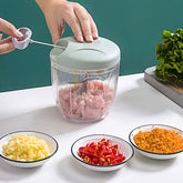 Multi-function Hand-pull Type Vegetable Cutter Household Meat Grinder Pounding Garlic Machine Random Color Delivery, Large, Small