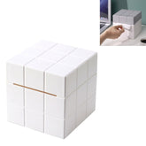 Cube Tissue Box Desktop Storage Box, Pure White, White+Grey, White+Pink, White+Blue