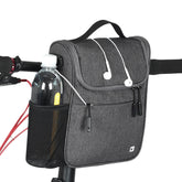 Rhinowalk Bicycle Front Bag Large Capacity Multi-function Handle Bag Folding Bike Electric Bicycle Bag, Dark Gray, Light Rose Red, Full Black
