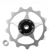MEROCA Metal Bearings Mountain Bike Road Bike Rear Derailleur Guide Wheel 11T/13T Guide Wheel, 13T Silver, 11T Electroplating Colorful, 13T Electroplating Colorful