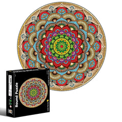Round Shape Irregular Plane Puzzle Jigsaw Toy 1000 Pieces, Colorful Fireworks, Lucky Flowers, Lion, Spaces, Mars, California Christmas, Chameleon, Gemstone, Pumpkin Halloween, Jellyfish, White Tiger, Sky City, Spider