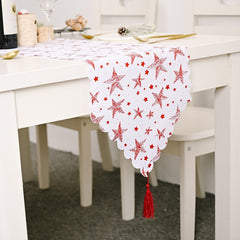 Christmas Table Decoration Bronzing Tablecloth Holiday Decoration Supplies, Golden Tree, Silver Tree, Red Tree, Red Star, Golden Star, Silver Star