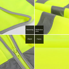 Multi-pockets Safety Vest Reflective Workwear Clothing, XXL-Chest 130cm, L-Chest 118cm