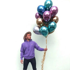 50 PCS 12inch Glossy Metal Pearl Latex Balloons Metallic Color Inflatable Air Ball Birthday Party Decor