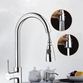 Kitchen Pull-out Faucet Hot And Cold Home 304 Stainless Steel Retractable Rotating Faucet, Electroplated Copper, Brushed Copper, Stainless Steel Black, Plating 304, Copper Plating + Water Stop